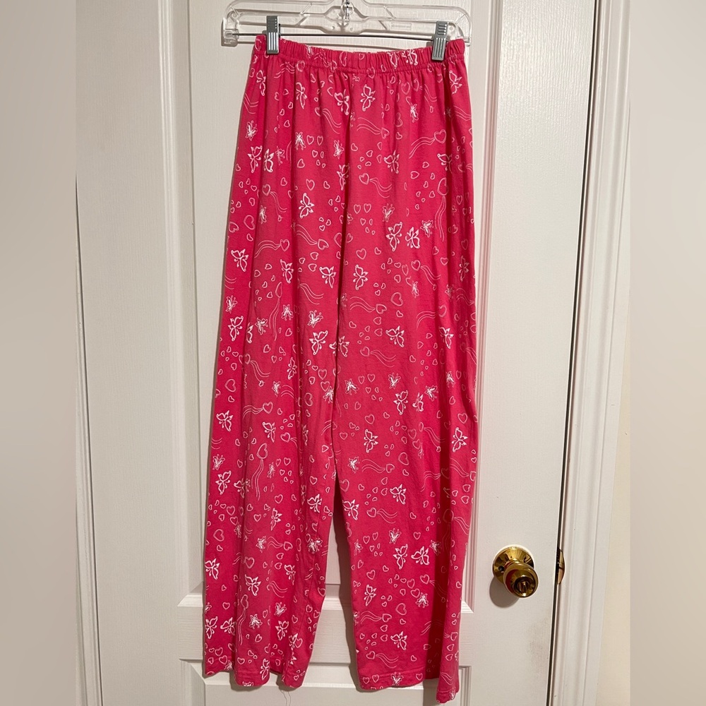 Pink Cotton Print Pants